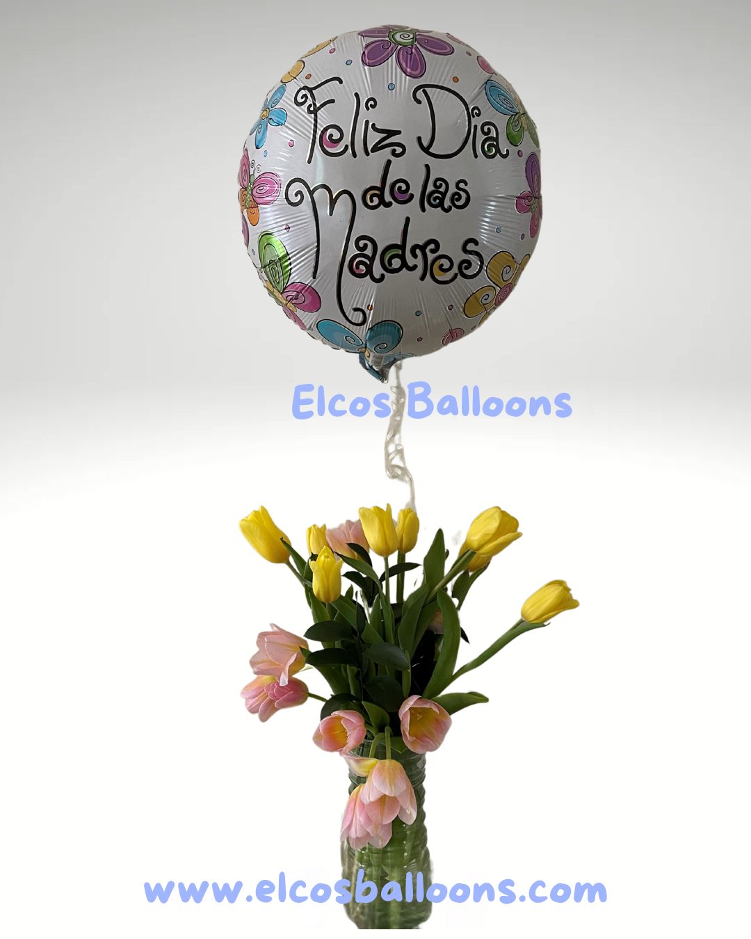Mother's Day Flowers Arrangement with Balloons