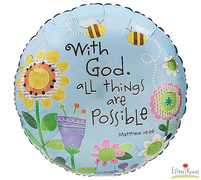 With God all things are possible Foil Balloon