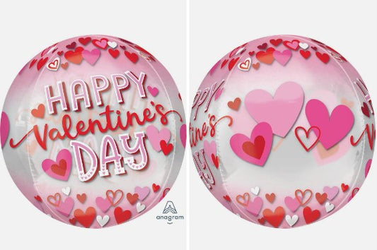 Happy Valentine's Day Orbz clear balloon