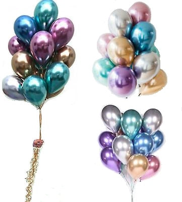 Inflated Chrome Latex 11 inches Balloons 12ct