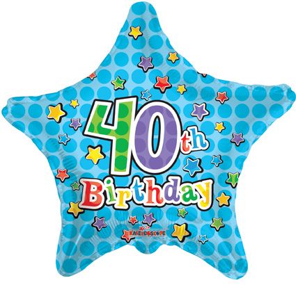 40th Birthday with stars foil balloon