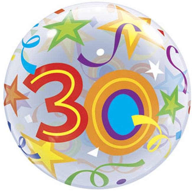30th Birthday Clear Bubble Balloon