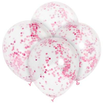 Clear Balloons 12 inches with Pink confetti