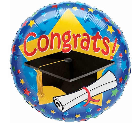 Congrats Graduation Cap Round Shape