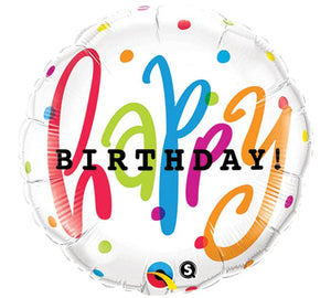 Happy Birthday Polka Dots Microfoil balloon