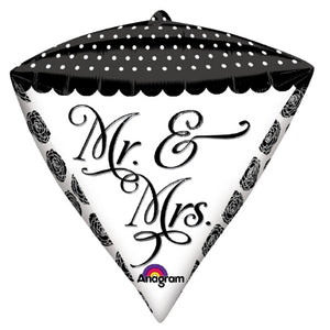 Mr. and Mrs Diamond shape foil balloon
