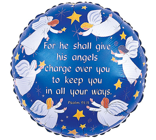 Psalm 91: 11 Message Round Shape Balloon