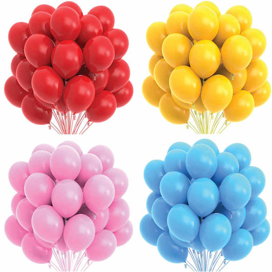 Inflated Latex balloons 12 ct Assorted colors