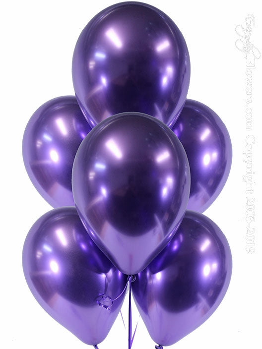 Inflated Chrome Latex 11 inches Balloons 12ct