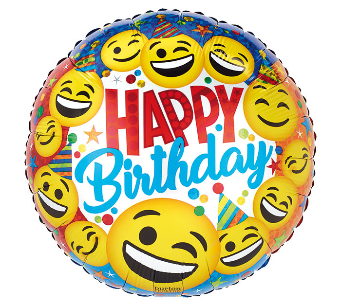 Emoticons Happy Birthday Foil Balloon