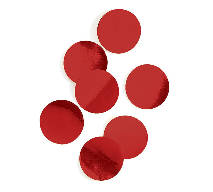 Clear Balloon 12 inches with Red Confetti Metallic Foil